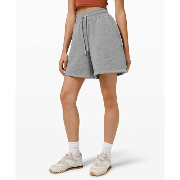 Lululemon High Rise Terry Sweat Shorts Grey 6 NWOT - Picture 4 of 12